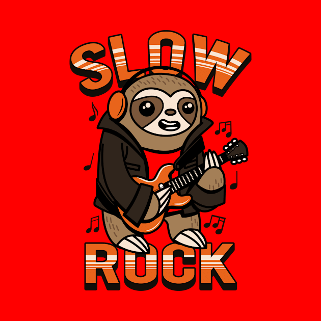 Cute Kawaii Slow Rock Guitar Playing Sloth Gift For Sloth Lovers by Originals By Boggs