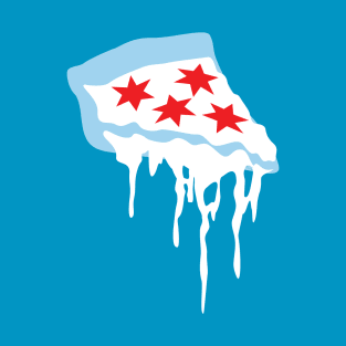 Chicago Flag as Pizza T-Shirt