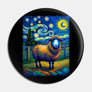 Sheep in starry night Pin