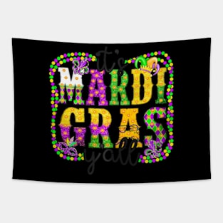 Its Mardi Gras Parade Festival Beads Mask Feathers Tapestry