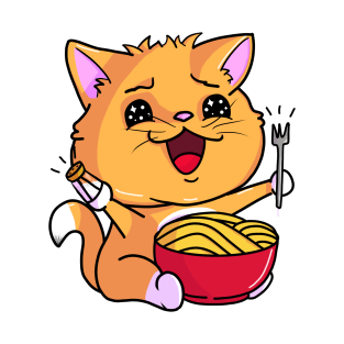 Cat with ramen and salt - Not Hamlet Design T-Shirt