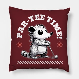 Par-Tee Time Possum Golfing Pillow