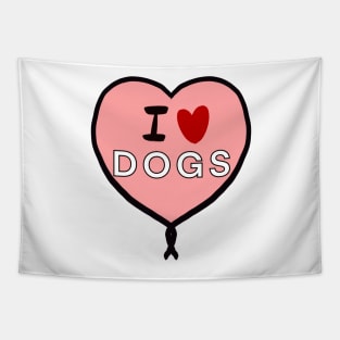 I love dogs in heart shape for dog lovers Tapestry