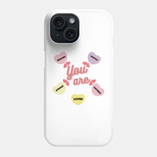 Retro Candy Heart Teacher Valentine's Day You Are Enough Phone Case
