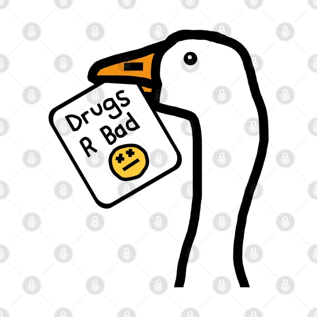 Portrait of a Goose with Stolen Anti Drugs Message by ellenhenryart