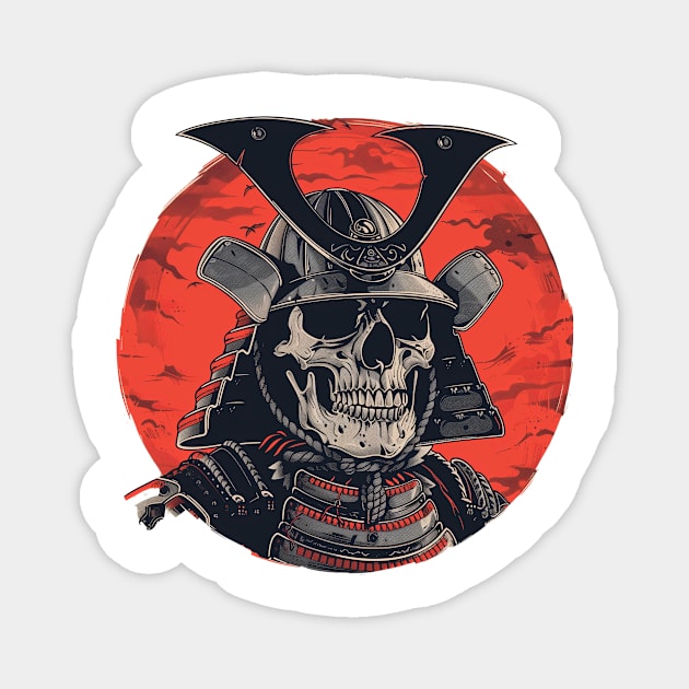 Echoes of Valor: Samurai Helmet and Skull Magnet by Iron Creek