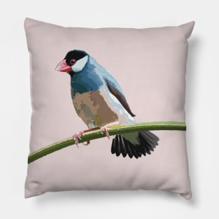 Java Sparrow on a Twig Pillow