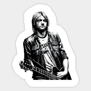 Kurt Cobain Cartoon Sticker