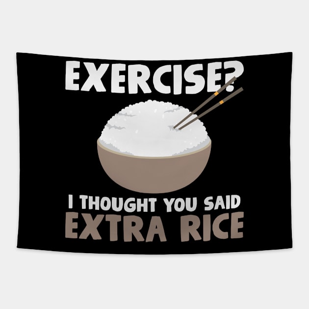 Rice Exercise Workout Tapestry by CreativeGiftShop