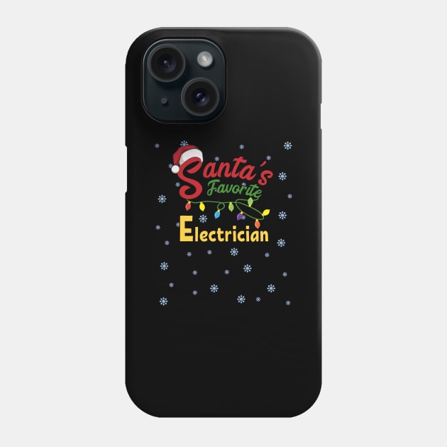 Santa's Favorite Electrician Journeyman Gift Idea Phone Case by MGO Design