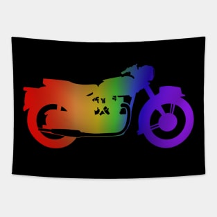 Rainbow Motorcycle Silhouette (Triumph) Tapestry