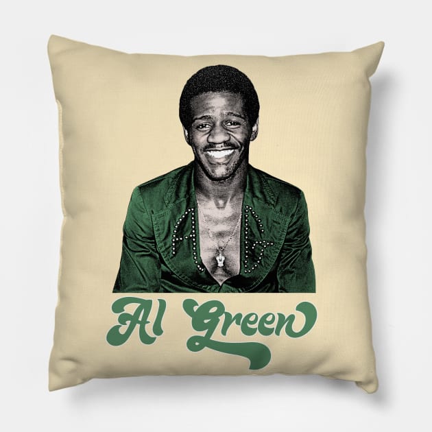 Al Green \\ Retro 70s Style Fan Art Design Pillow by CultOfRomance