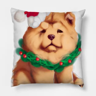 Cute Chow Chow Drawing Pillow