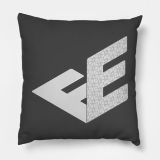 Isometric Alphabet Letter, Letter E Pillow