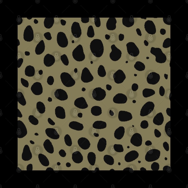 Olive Green and Black Cheetah Print Animal Print - Khaki Green by YourGoods