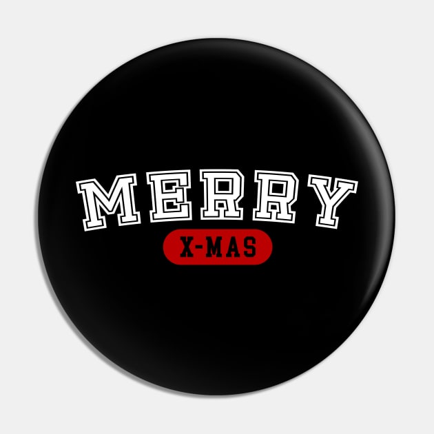 Merry Christmas Varsity College Pin by CottonGarb