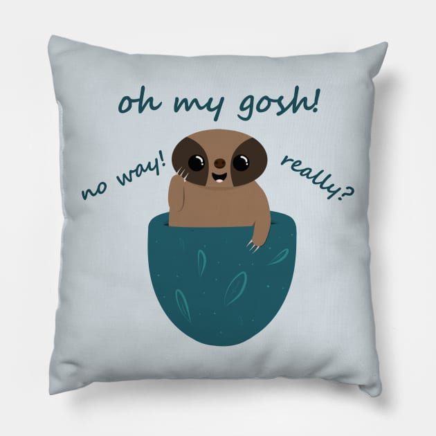 Surprised Baby Sloth in a Pocket Pillow by PandLCreations