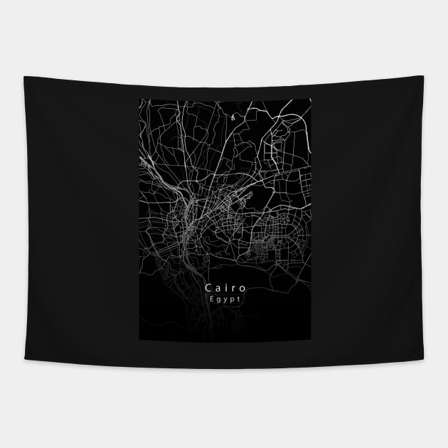 Cairo Egypt City Map dark Tapestry by Robin-Niemczyk