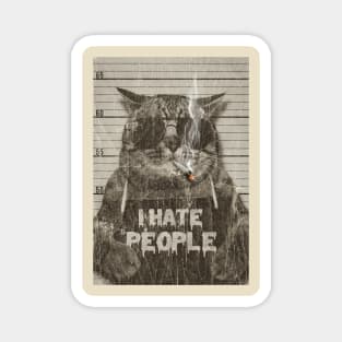 VINTAGE CAT I HATE PEOPLE Magnet