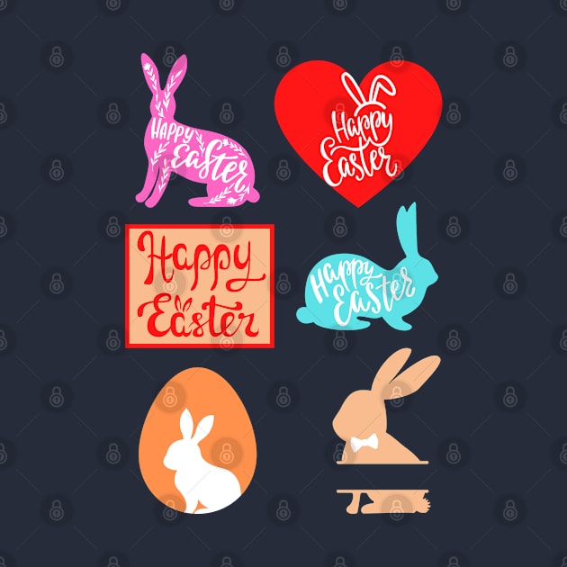 Colorful Easter stickers package by O.M design