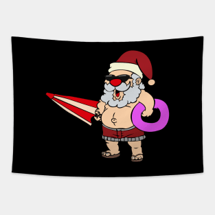 'Christmas In July Hawaiian' Hilarous Santa Gift Tapestry