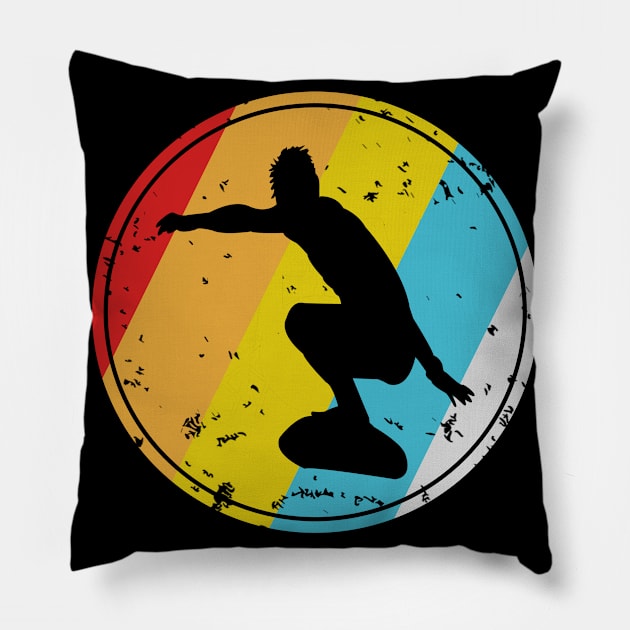 Retro Surfing Gift Hawaii California Pillow by funkyteesfunny