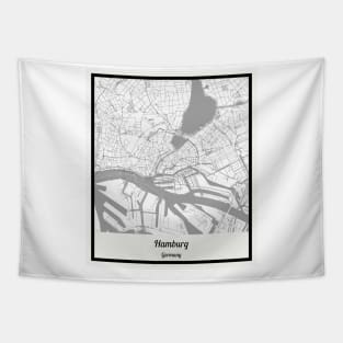 Map of Hamburg - Germany Tapestry