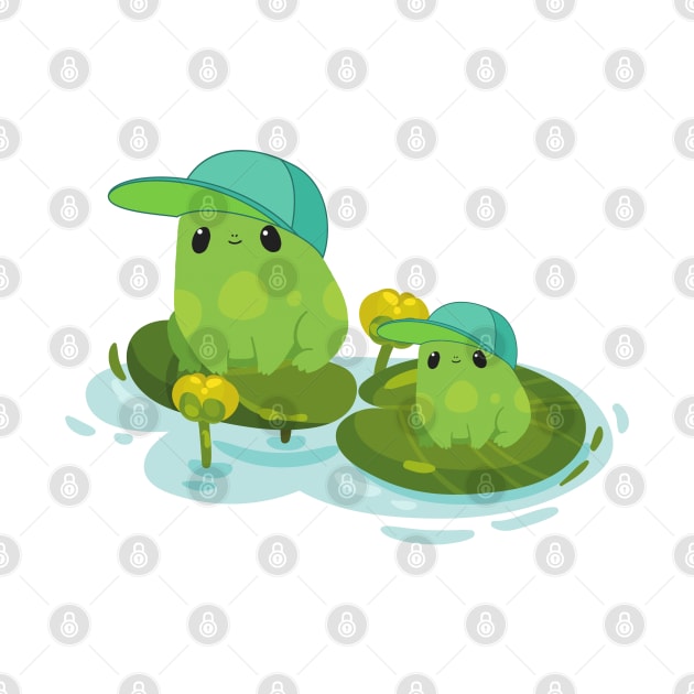 father and son cute frogs by Craftycarlcreations