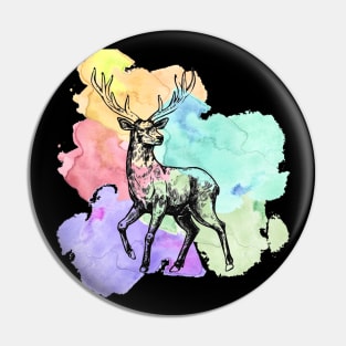 Deer in Bloom Pin