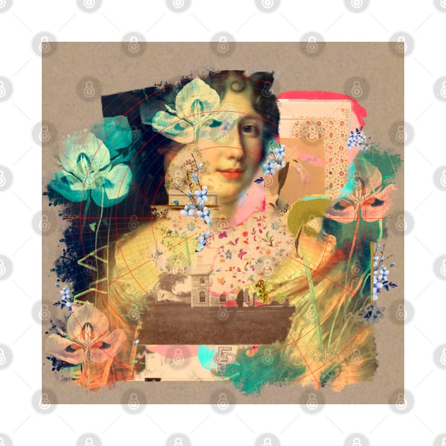 Vintage girl and flowers by Victoria Herrera Collagist