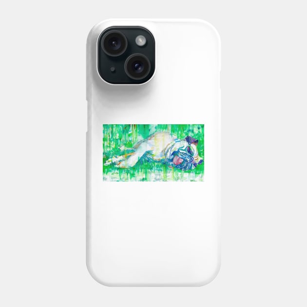 FRENCH BULLDOG SLEEPING - watercolor portrait.1 Phone Case by lautir