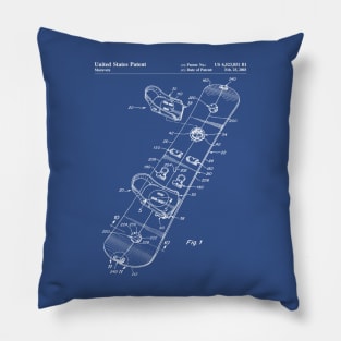 Snowboard Patent - Snowboarding Art - Blueprint Pillow