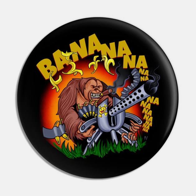 Funny Orangutan Machine Gun Bananas Pin by Space Truck