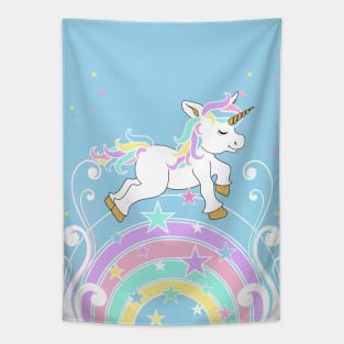 Isolated Starry Unicorn Tapestry