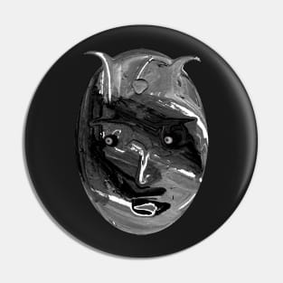 Black And White Young Devil Head Pin