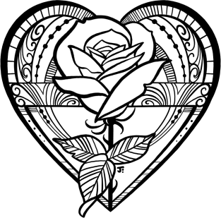 Tattoo style rose and heart Magnet