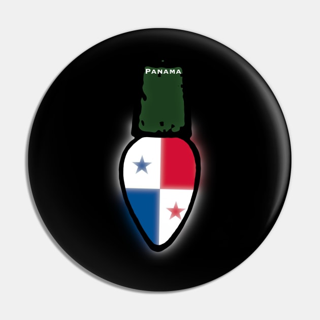 Panama Flag Christmas Light Pin by SoLunAgua