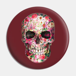 skull with flowers Pin