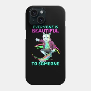Rainbow Unicorn Skateboarding Cat Phone Case