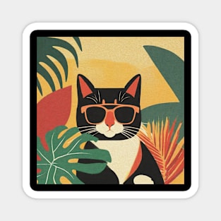 Tropical Sunglasses Cat Magnet