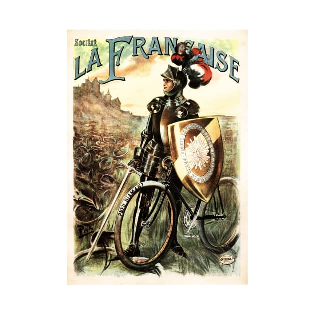 La Francaise French Cycles Knight on Bicycle Vintage Advertisement by vintageposters