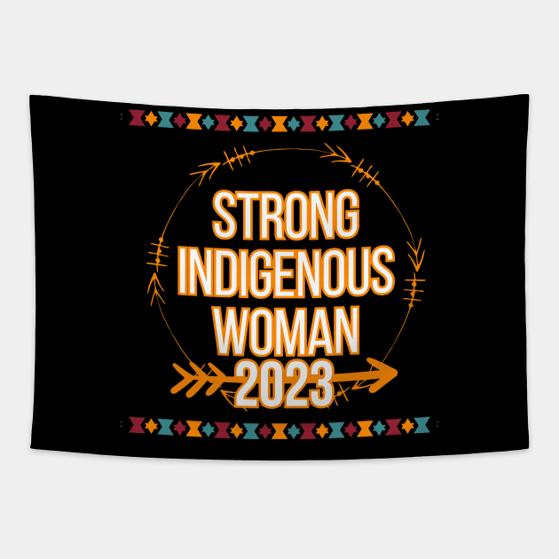 Native American Strong Indigenous Woman Heart Tapestry by click2print