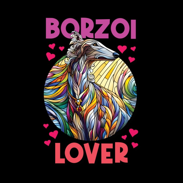 Borzoi lover, stained glass. I love borzois. by MrPila