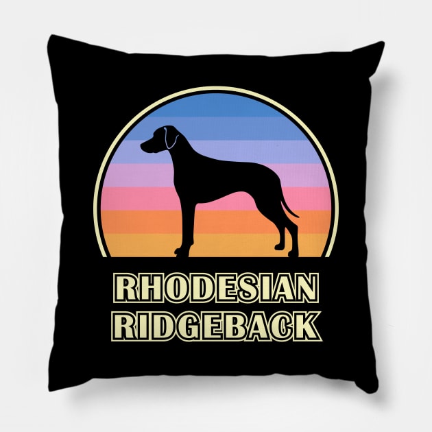 Rhodesian Ridgeback Vintage Sunset Dog Pillow by millersye