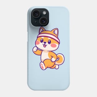 Cute Shiba Inu Running Cartoon Phone Case