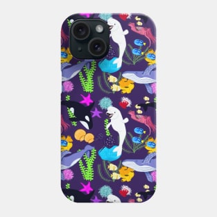 Whales and Sea Creatures Pattern Phone Case