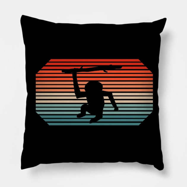 Retro gibbon environmental protection design monkey animal Pillow by FindYourFavouriteDesign