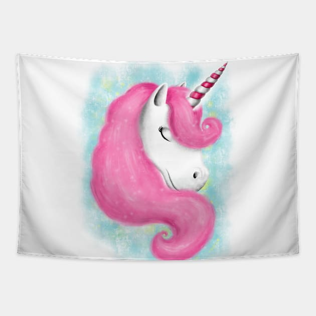 Candy Unicorn Tapestry by SabinasArts