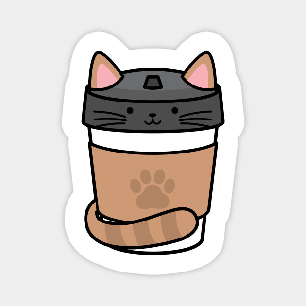 Cute cat coffee cup - Cat Coffee - Magnet | TeePublic Cute Cat Coffee Cup - Cat Coffee - Magnet | Teepublic
