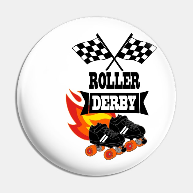 Roller Derby Flaming Hot and Built for Speed Pin by tandre